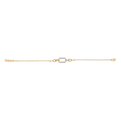 Chain Light Gold & Diamond Bracelet