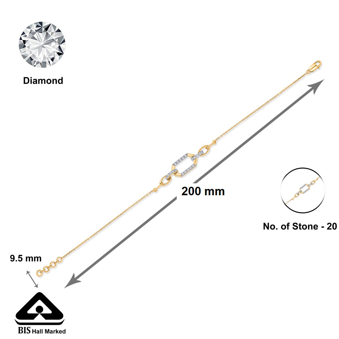 chain light gold & diamond bracelet