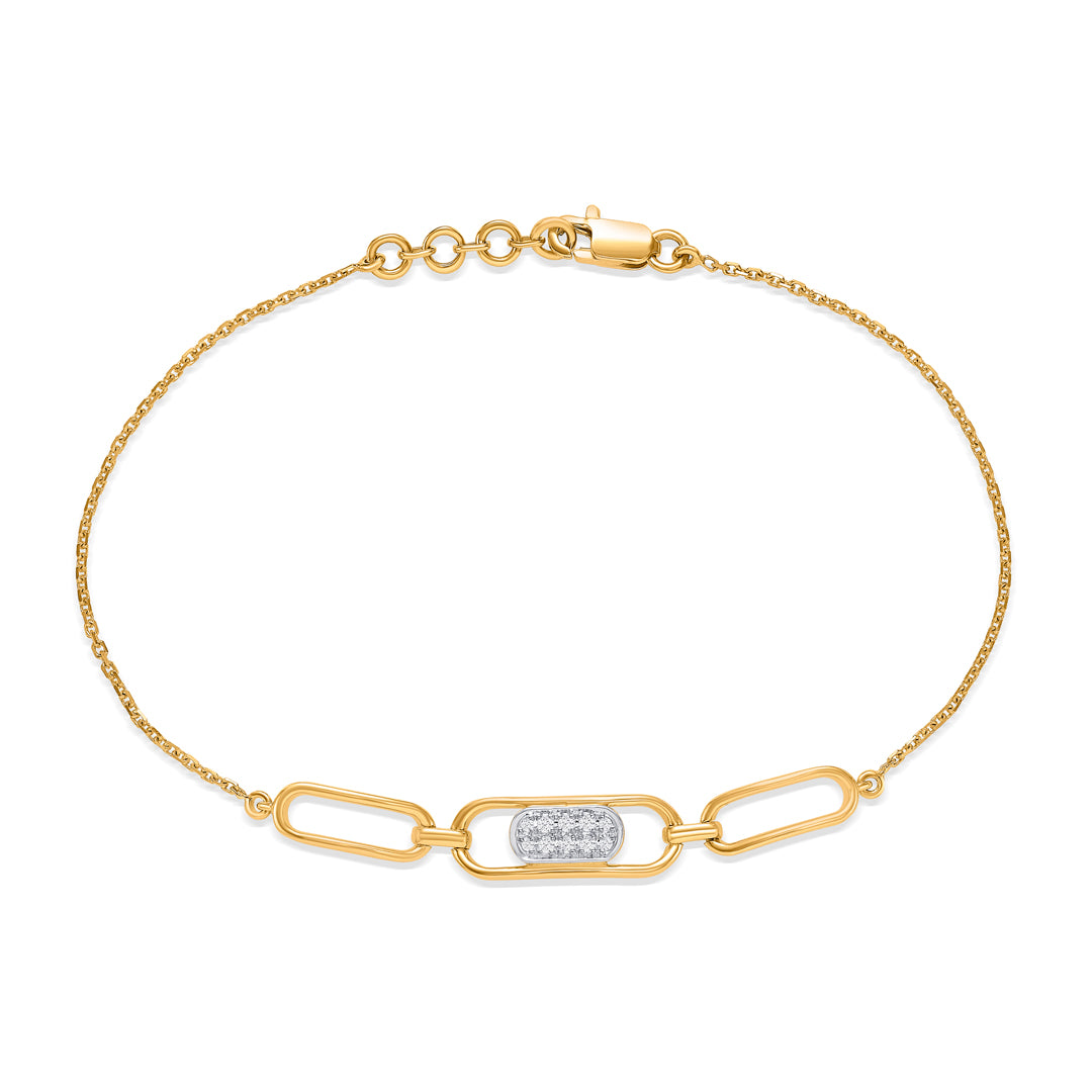 Prismatic Charm Gold & Diamond Bracelet For Women