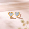 Heartfelt Yellow Gold & Diamond Stud Earring For Women
