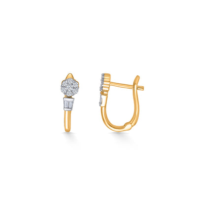 Floret Spark Gold & Diamond Hoops & Huggies Earring