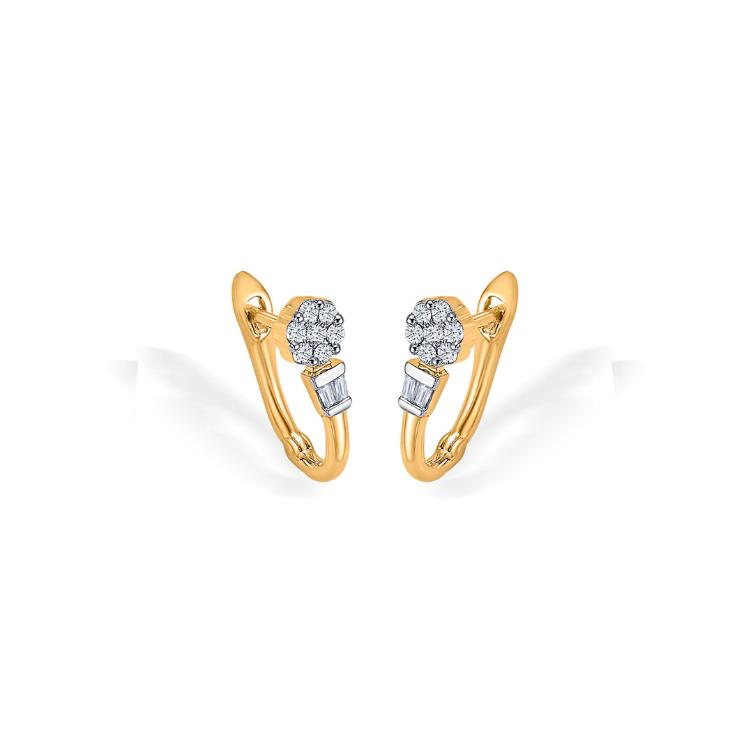 floret spark gold & diamond hoops & huggies earring