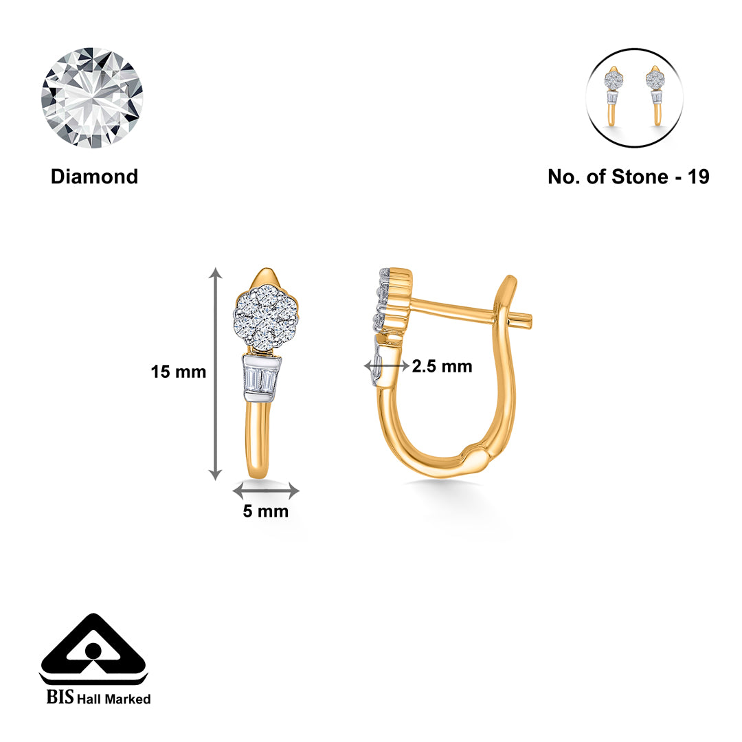 floret spark gold & diamond hoops & huggies earring