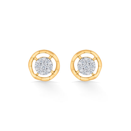 Brilliant Orb Gold Stud Diamond Earring for Women