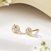 Brilliant Orb Gold Stud Diamond Earring for Woman