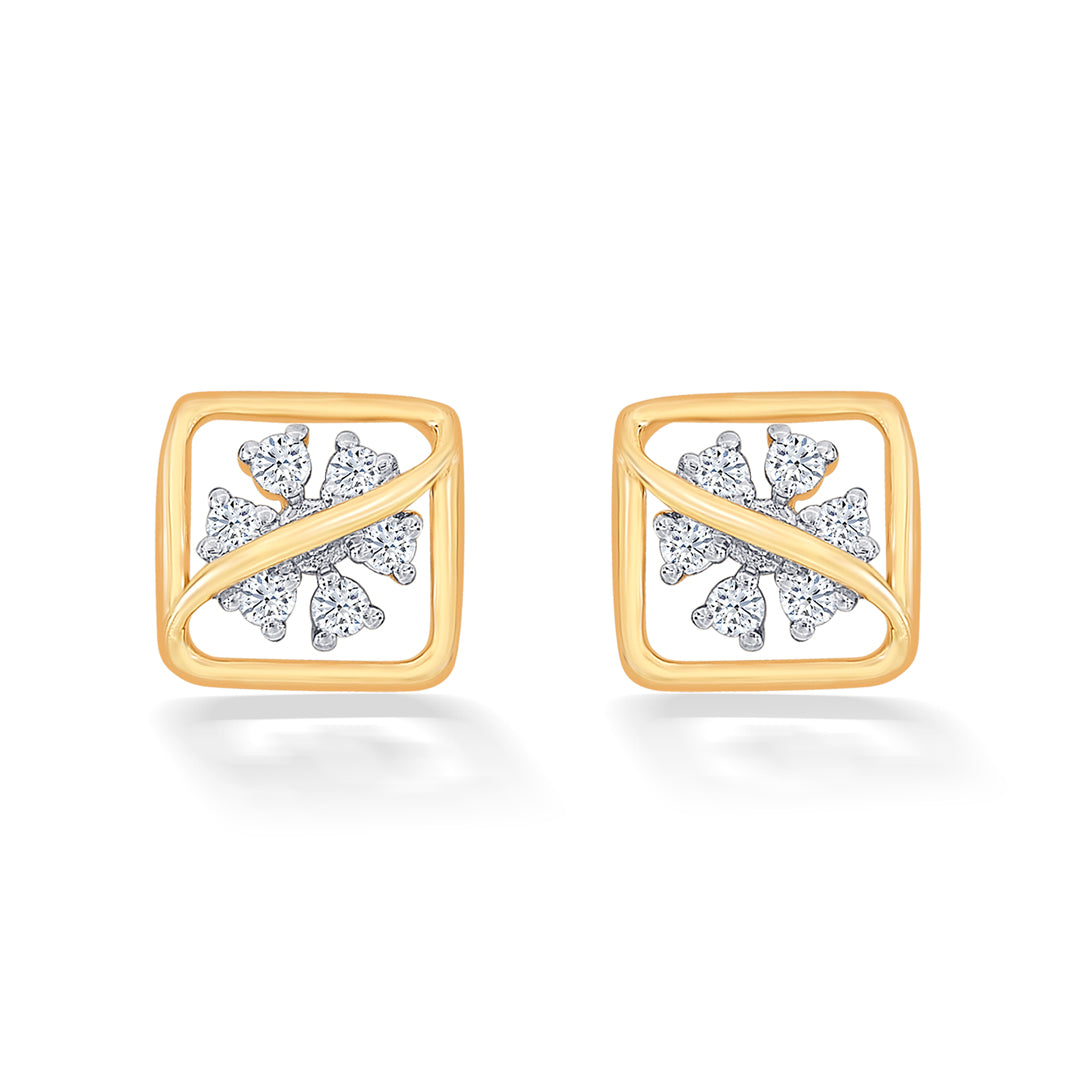 Florix Frame Gold & Diamond Stud Earring