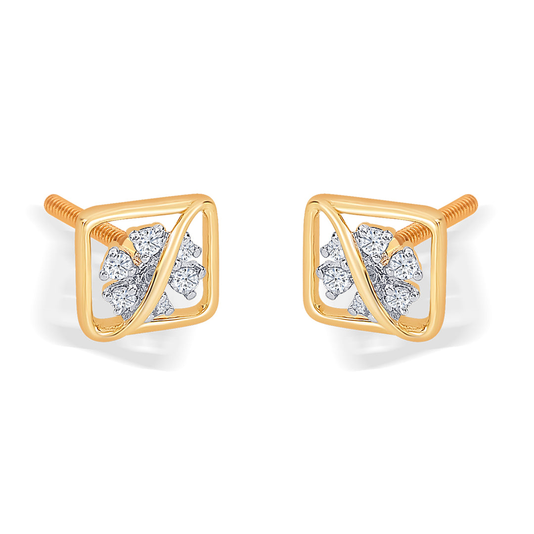 florix frame gold & diamond stud earring