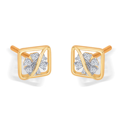 Florix Frame Gold & Diamond Stud Earring