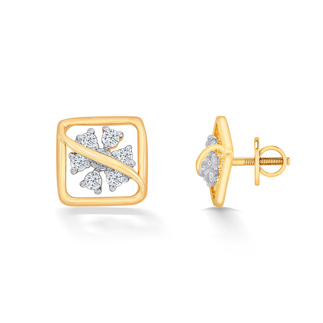 florix frame gold & diamond stud earring