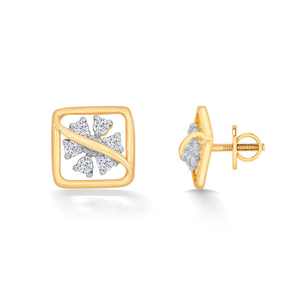 Florix Frame Gold & Diamond Stud Earring