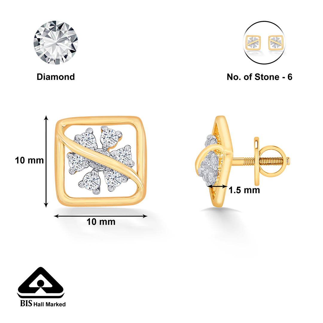 florix frame gold & diamond stud earring