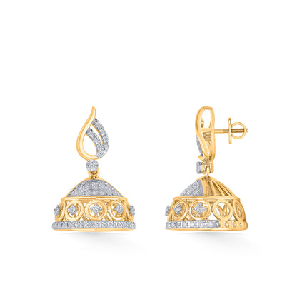 Majestic Bell Gold Jhumka Earring For Woman