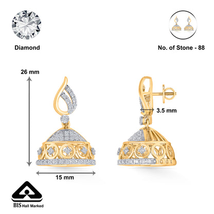 Majestic Bell Gold Jhumka Earring For Woman