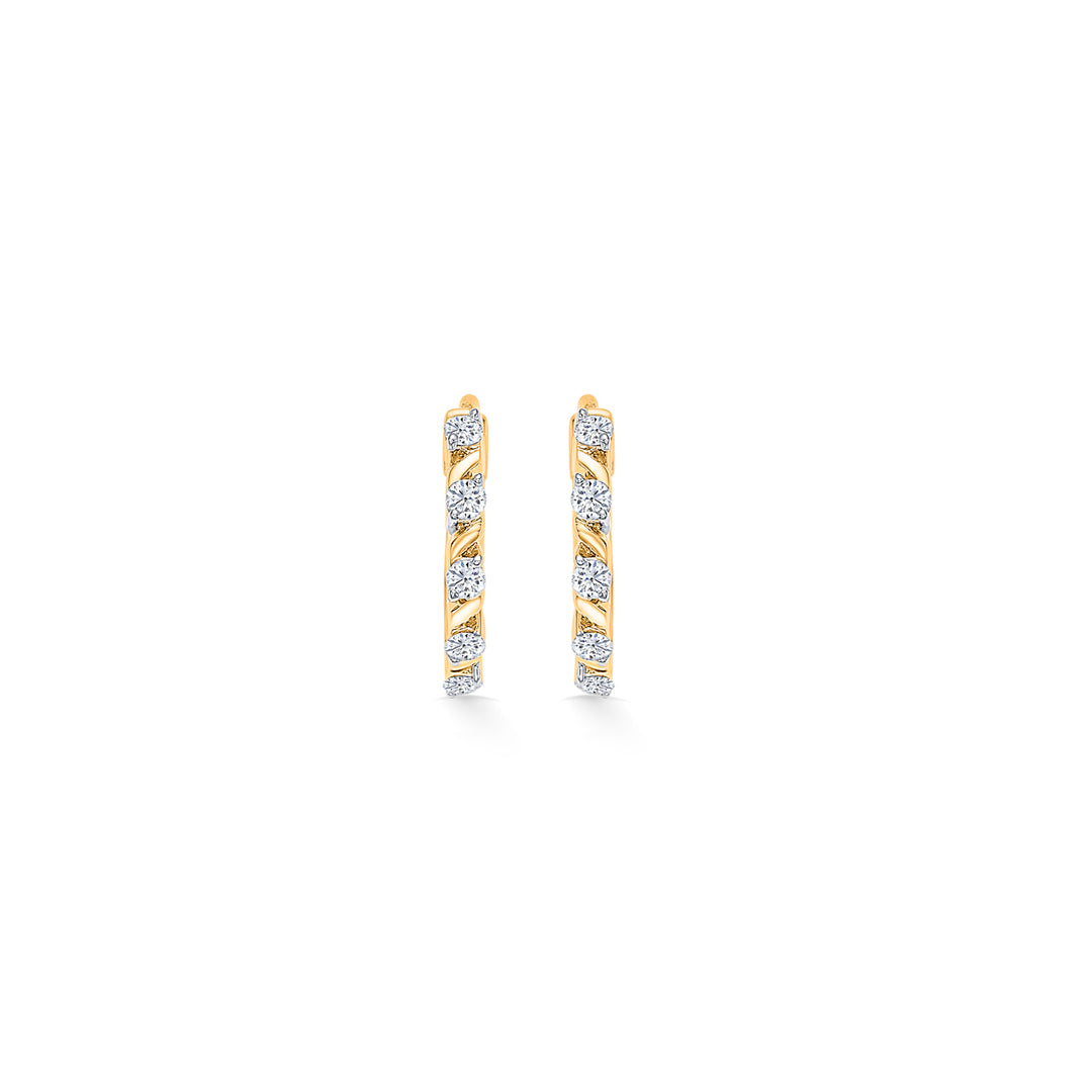 Ovalis Dazzle Gold & Diamond Hoops & Huggies Earring