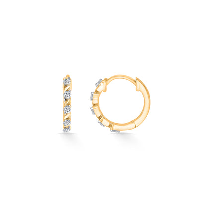 Ovalis Dazzle Gold & Diamond Hoops & Huggies Earring