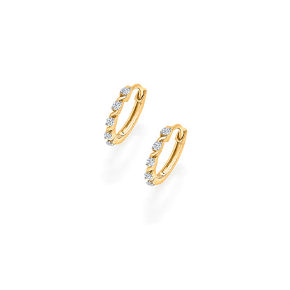 Ovalis Dazzle Gold & Diamond Hoops & Huggies Earring