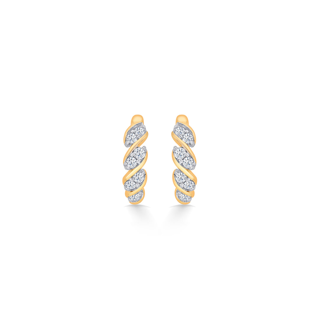 petals yellow gold & diamond stud earring for women