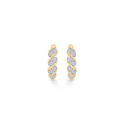 Petals Yellow Gold & Diamond Stud Earring For Women