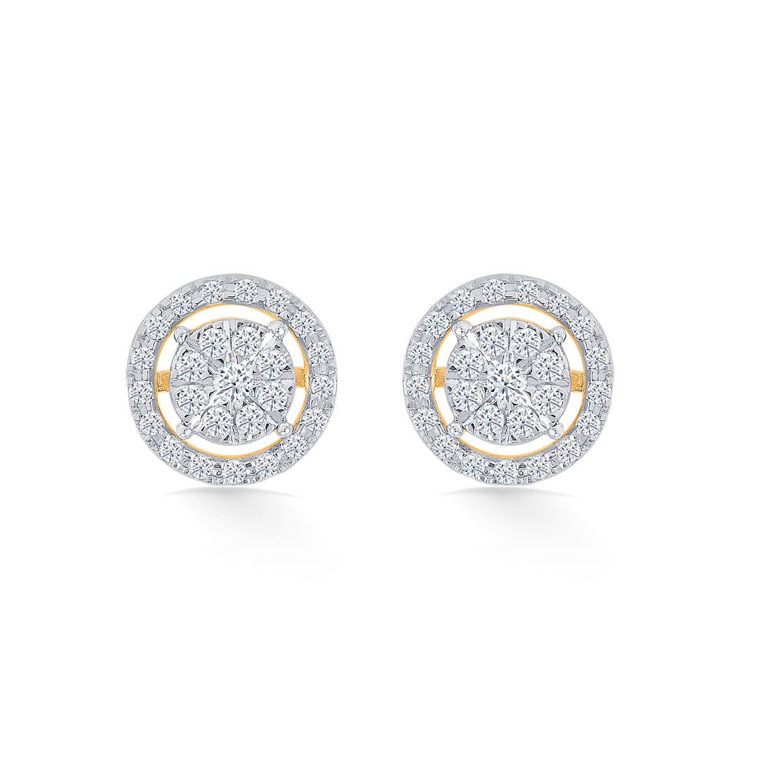 Lunaflower Gold & Diamond Stud Earring For Women