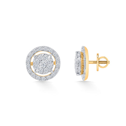 Lunaflower Gold & Diamond Stud Earring For Women