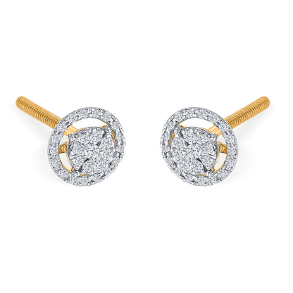 Lunaflower Gold & Diamond Stud Earring For Women