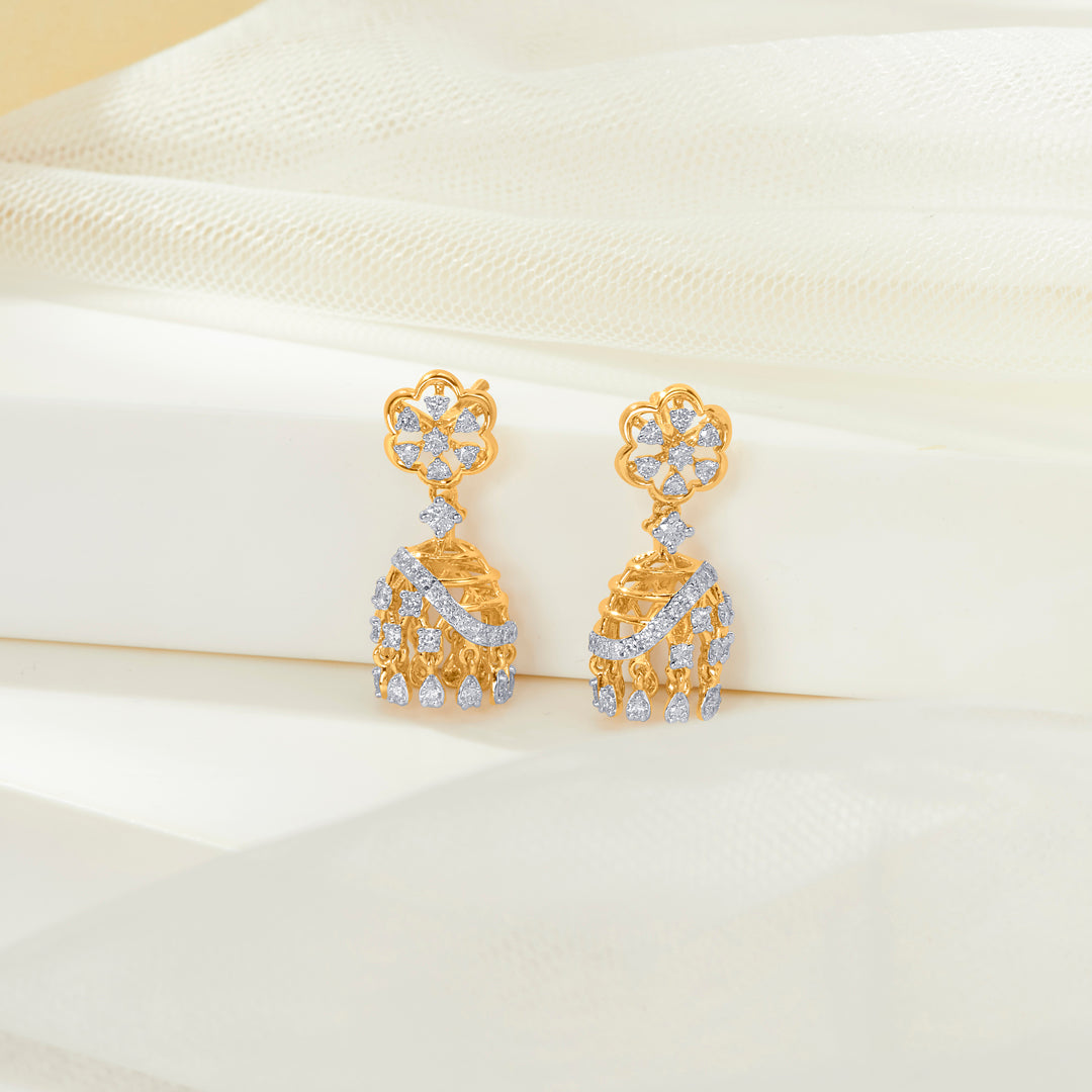 Ornate Whisper Gold Jhumka Earring For Women
