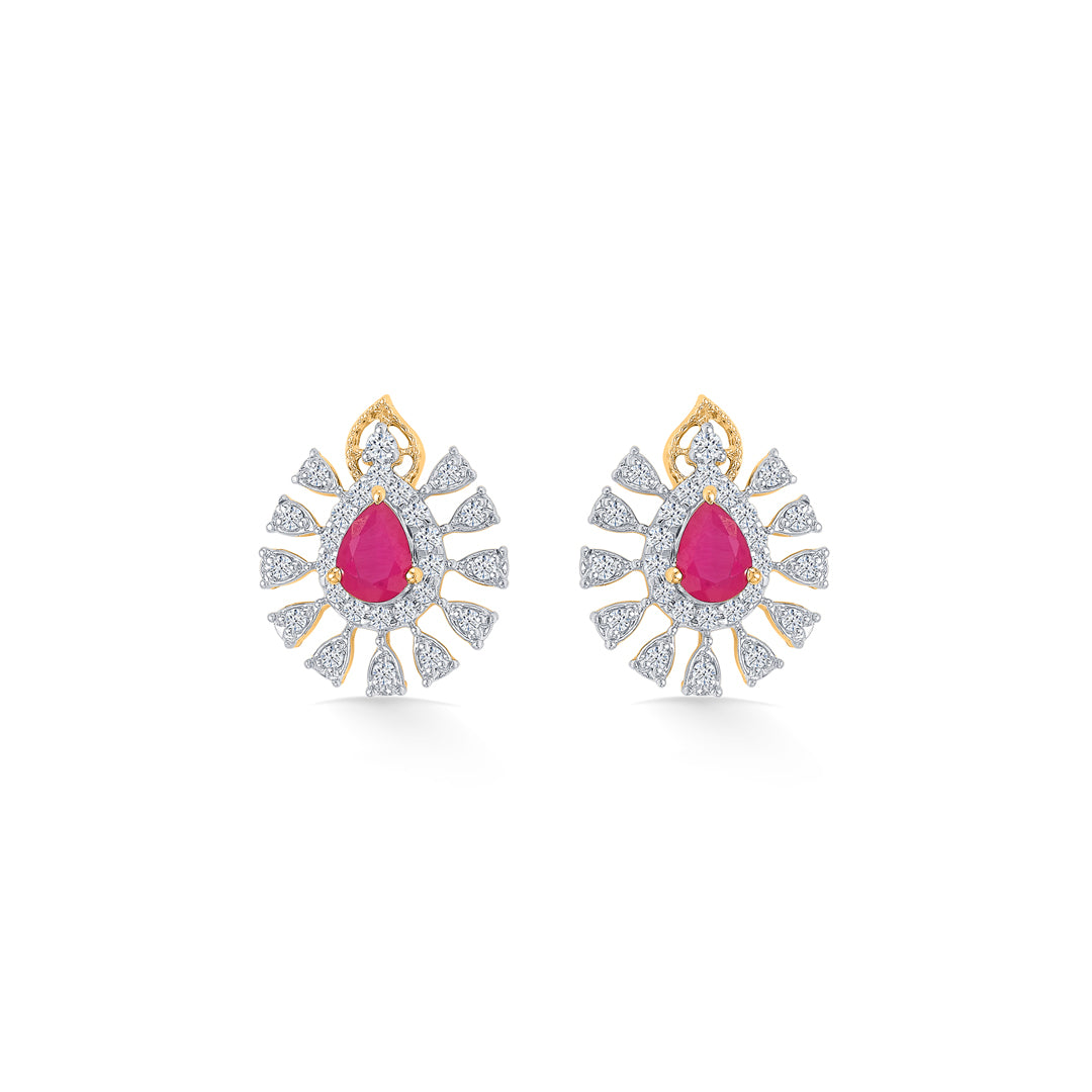 Pretty in Pink Gold Dangler Earring For Women