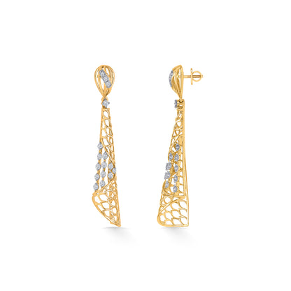 Quantum Shine Gold Dangler Earring For Woman