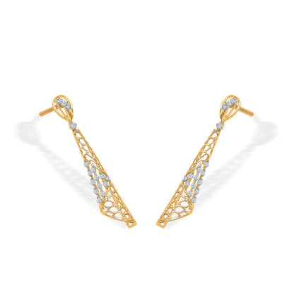 Quantum Shine Gold Dangler Earring For Woman