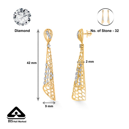 Quantum Shine Gold Dangler Earring For Woman