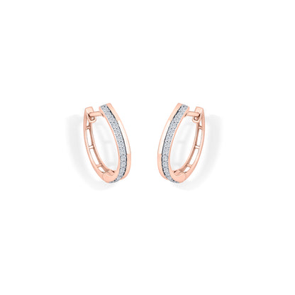 Twin Strand Gold Stud Diamond Earring for Woman