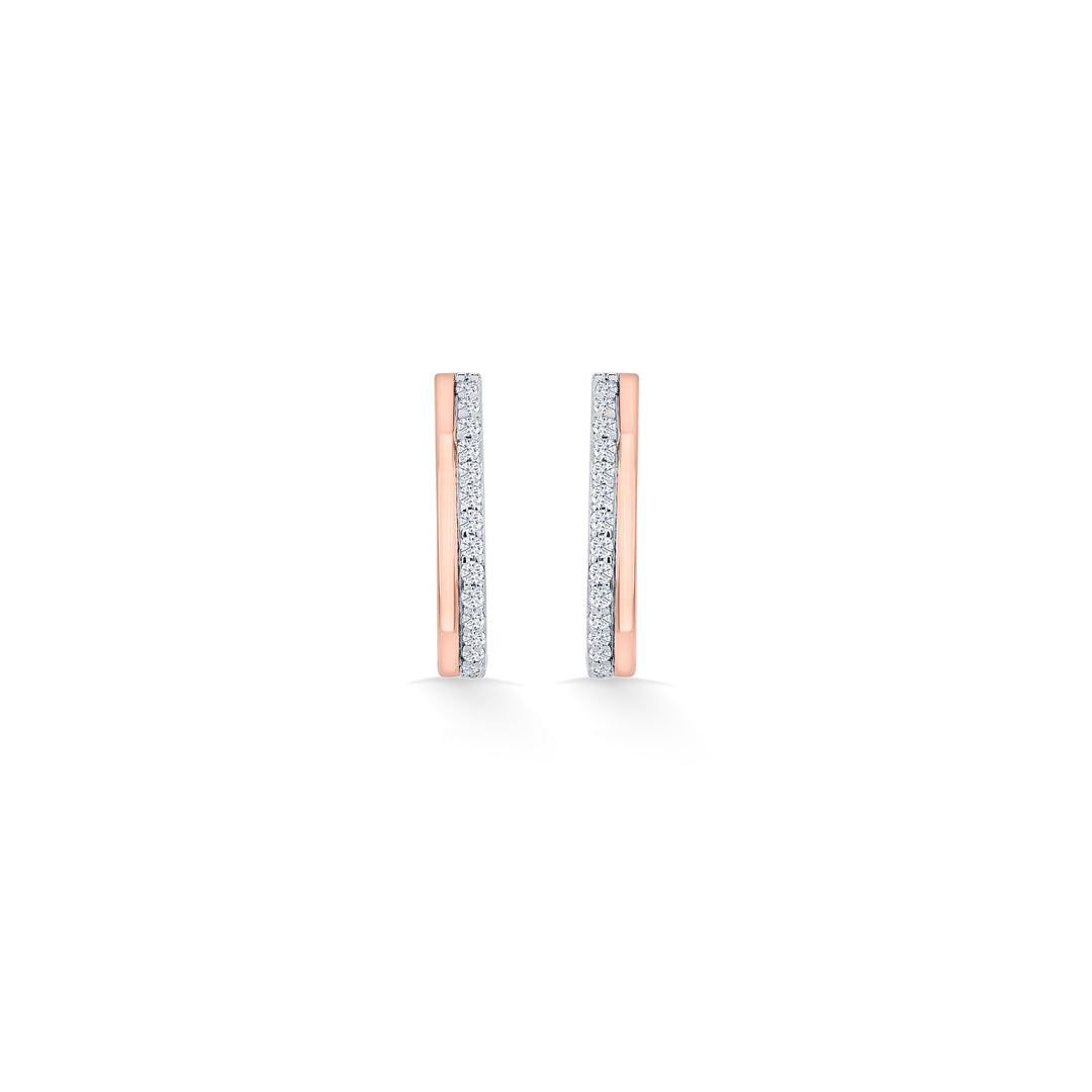 twin strand gold stud diamond earring for women