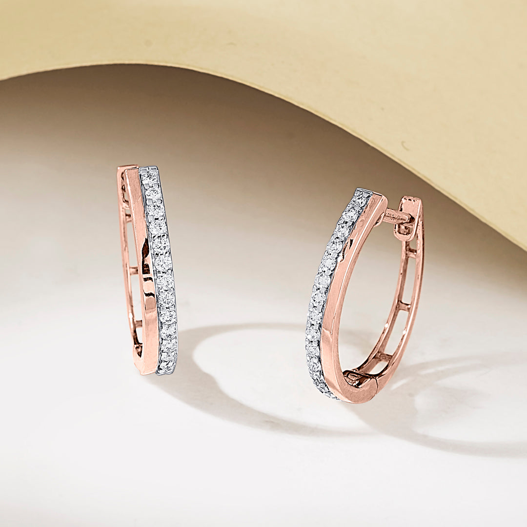 Twin Strand Gold Stud Diamond Earring for Women