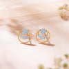 Orbiting Yellow Gold & Diamond Stud Earring For Women