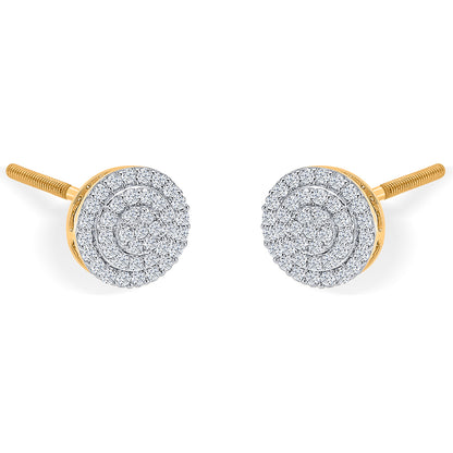 Revolve Gold & Diamond Stud Earring For Women