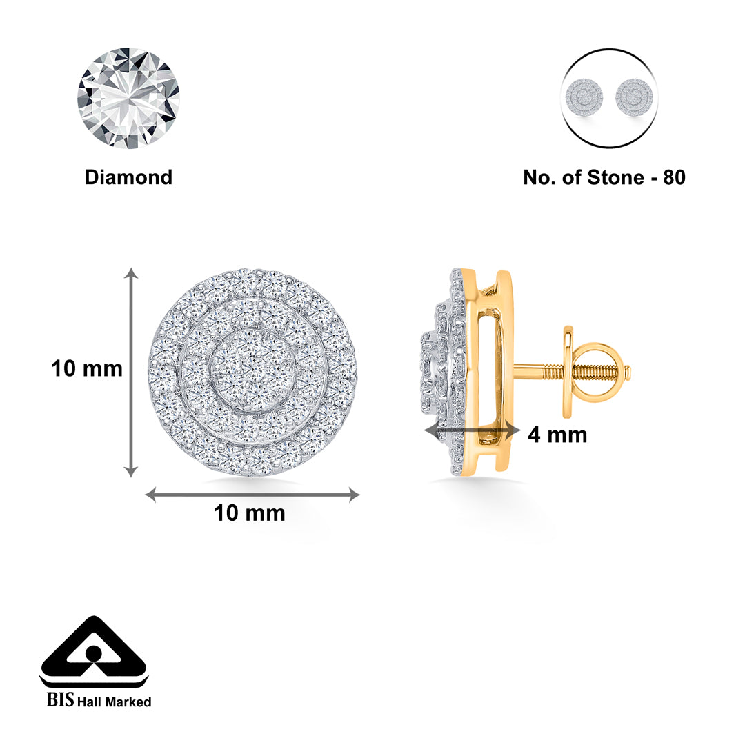 revolve gold & diamond stud earring for women