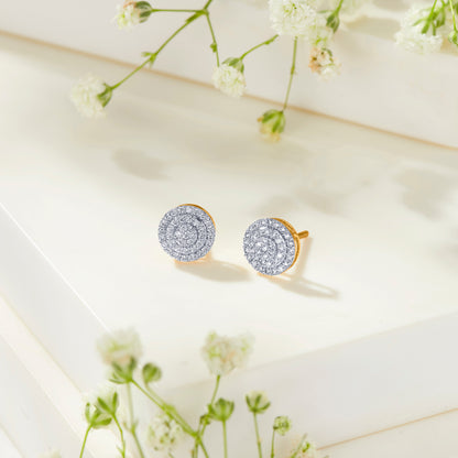 Revolve Gold & Diamond Stud Earring For Women