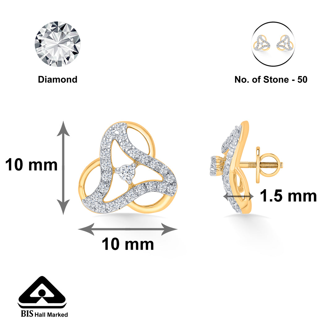 superb gleam gold stud earring for woman