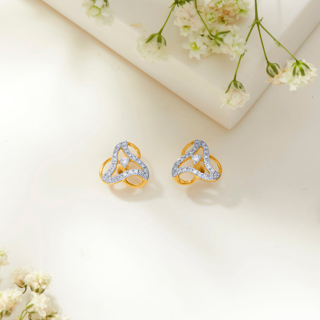 superb gleam gold stud earring for woman