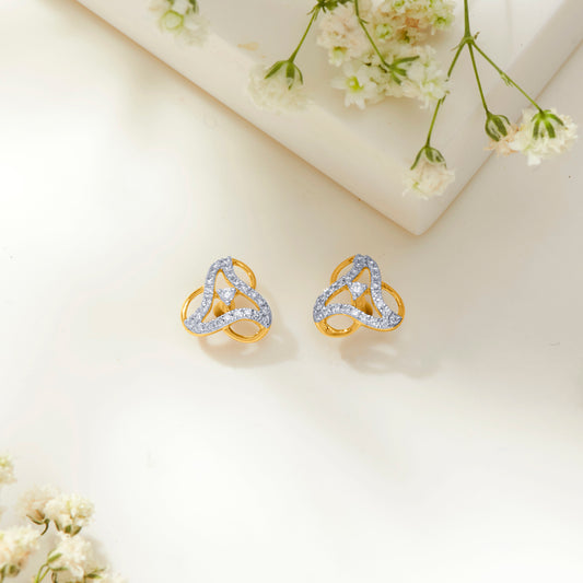 Superb Gleam Gold Stud Earring For Woman