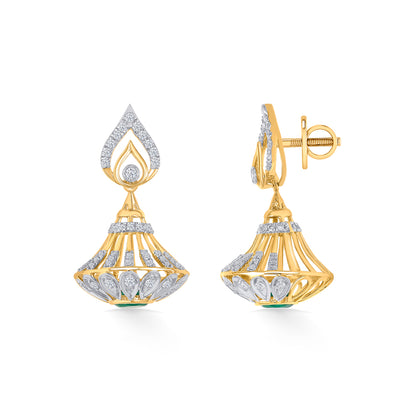 Dazzling Tinkles Gold Jhumka Earring For Woman