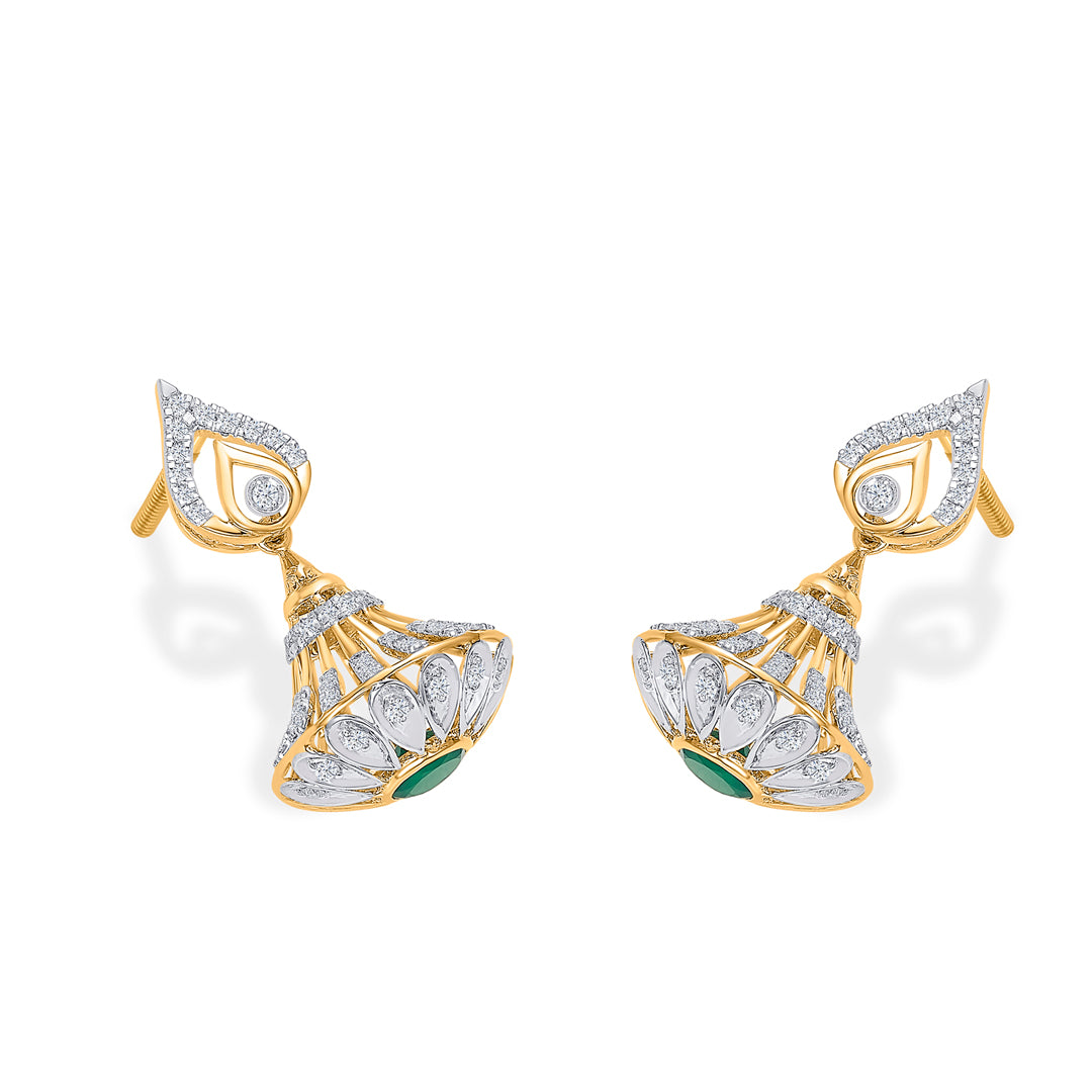 dazzling tinkles gold jhumka earring for woman