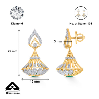 Dazzling Tinkles Gold Jhumka Earring For Woman