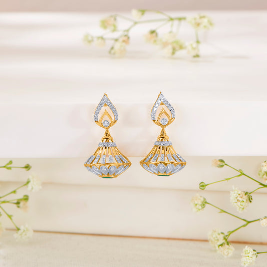 Dazzling Tinkles Gold Jhumka Earring For Woman