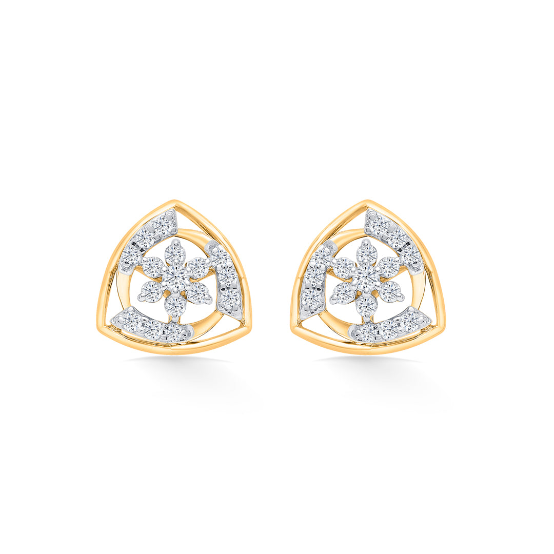 Mirage Gold & Diamond Stud Earring For Women