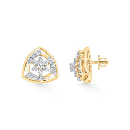 Mirage Gold & Diamond Stud Earring For Women