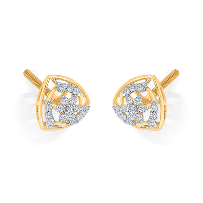 Mirage Gold & Diamond Stud Earring For Women