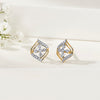 Crystal Blossom Gold Stud Diamond Earring for Woman