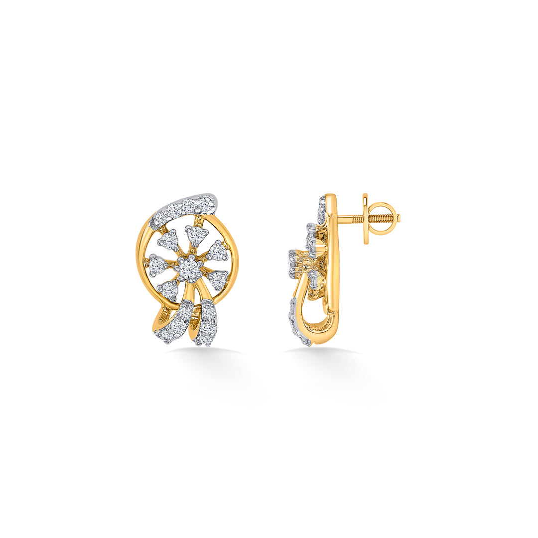 glimmer gold & diamond stud earring for women