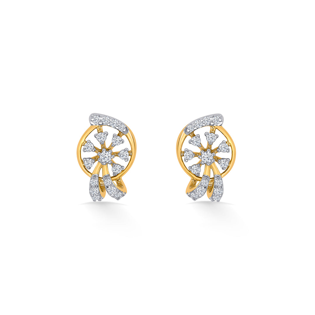 Glimmer Gold & Diamond Stud Earring For Women